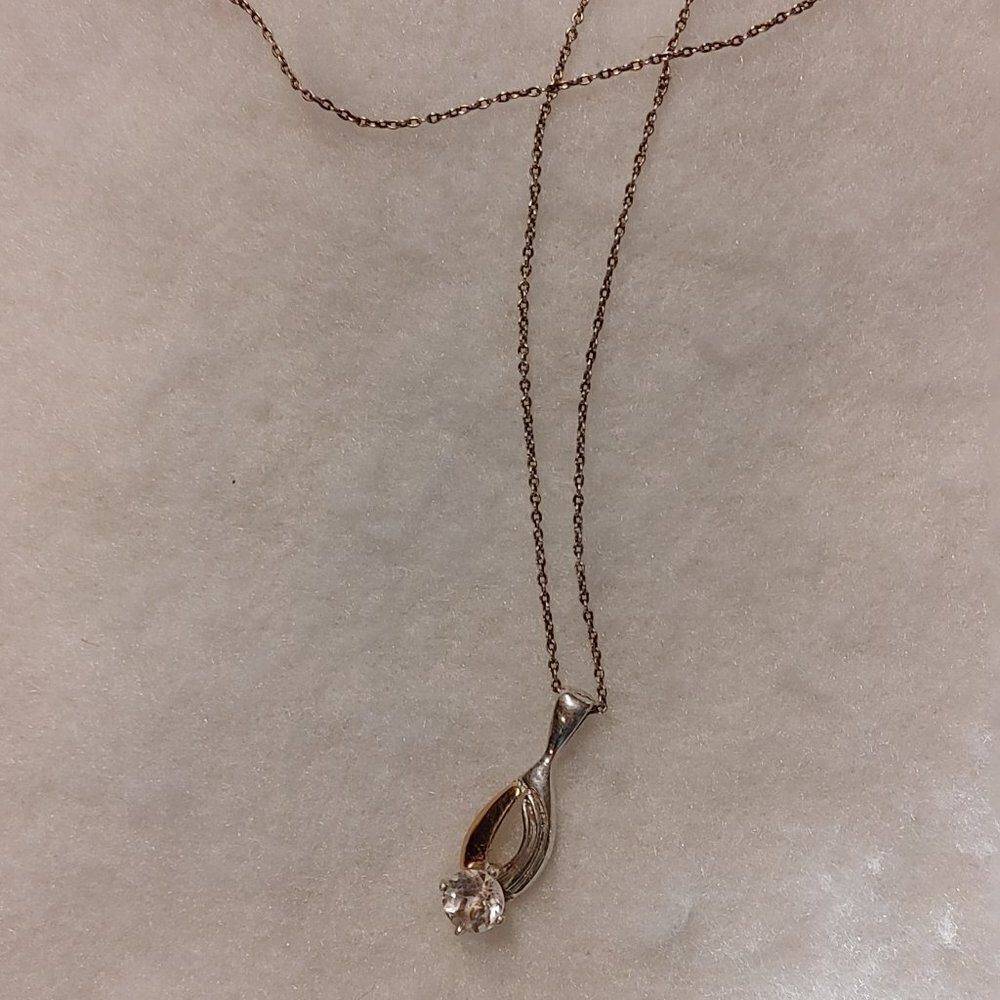 Rhinestone Silver Gold Costume Necklace